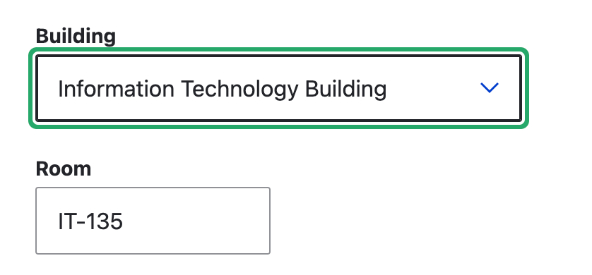 select building and enter office number field