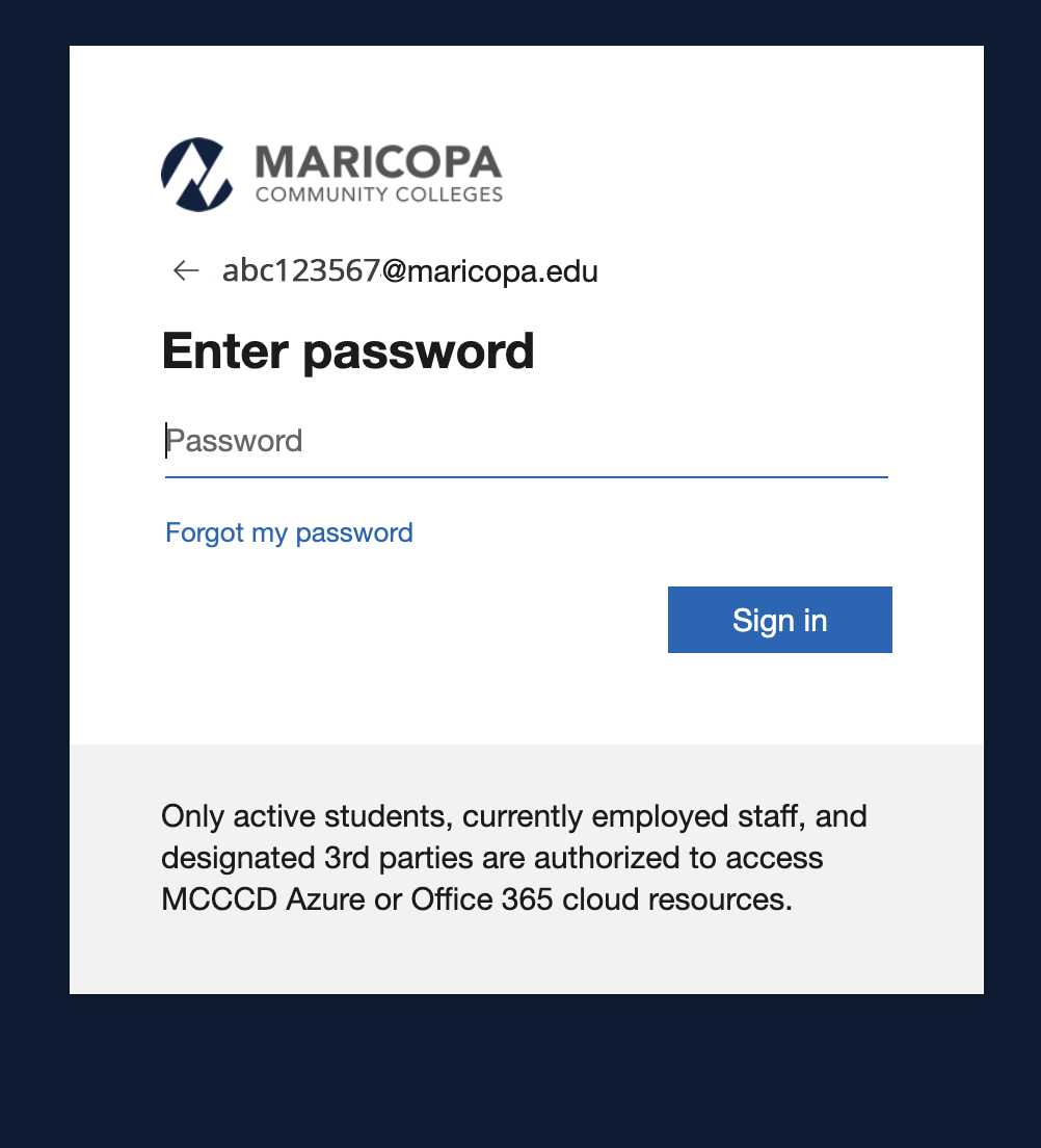 enter password