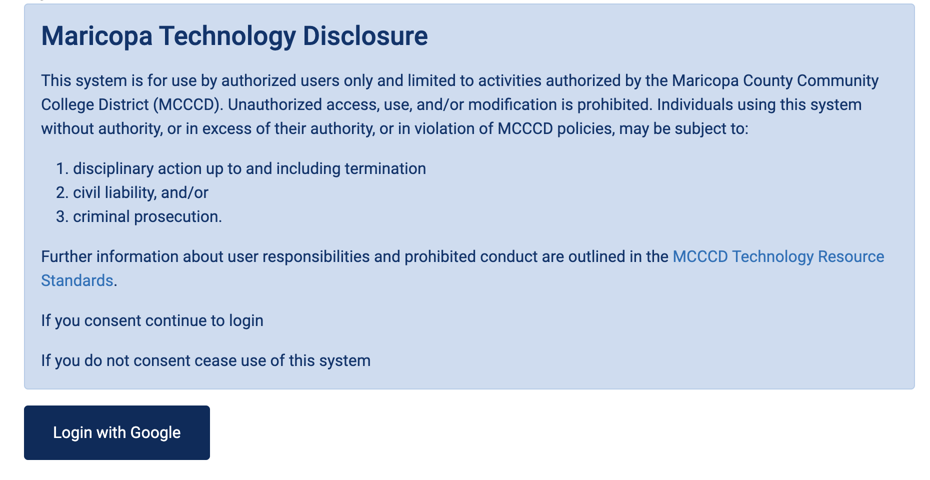 MCCCD Technology Disclosure Acknowledgement