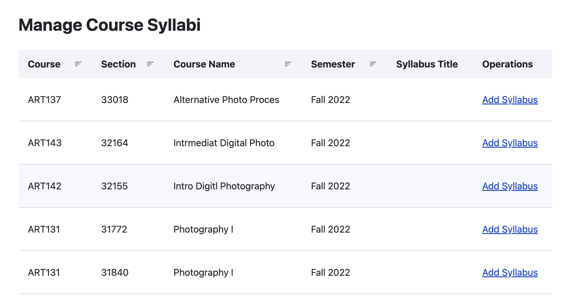 click add syllabus screenshot