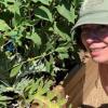 Professor Healy with an artichoke plant