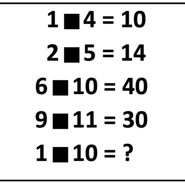 1 operated with 4 equals 10. 2 operated with 5 equals 14. 6 operated with 10 equals 40. 9 operated with 11 equals 30. What is the value of 1 operated with 10?